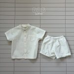 【73-120cm】セットアップ ベビー スタンドカラー シンプル - 画像 (3)