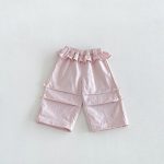 【80-130cm】パンツ 女の子 フリル リボン付き 無地 - 画像 (8)