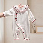【66-90cm】ロンパース ベビー イチゴ柄 着せやすい - 画像 (4)