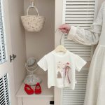 【73-120cm】半袖Tシャツ ベビー リボン付き ファッション - 画像 (8)