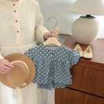 【73-120cm】セットアップ ベビー ドット柄 カジュアル - 画像 (6)