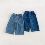 【80-130cm】パンツ 女の子 デニム フラワー - 画像 (2)