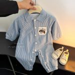 【66-90cm】カバーオール ベビー ストライプ お出かけに - 画像 (4)