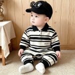 【66-90cm】ロンパース ベビー ボーダー柄 トレンド - 画像 (5)