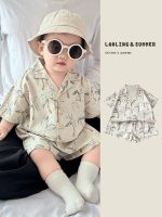 【73-110cm】セットアップ ベビー 折り襟 カッコイイ - 画像 (2)