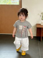 【73-120cm】半袖Tシャツ ベビー リボン付き ファッション - 画像 (3)