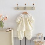 【80-130cm】ルームウェア 女の子 ドット柄 フリル - 画像 (7)