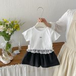 【73-100cm】セットアップ ベビー レース切り替え ドット柄 - 画像 (5)