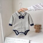 【66-90cm】ロンパース ベビー ボウタイ シンプル - 画像 (4)