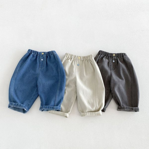 【80-130cm】パンツ 男の子 無地 シンプル