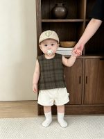 【73-110cm】ベストorパンツ ベビー チェック柄 合わせやすい - 画像 (6)
