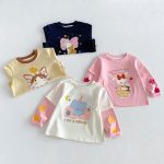 【80-130cm】長袖Tシャツ 女の子 カートゥーン レイヤード - 画像 (3)