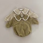 【66-90cm】ロンパース ベビー スクール風 ビッグカラー - 画像 (2)
