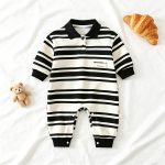 【66-90cm】ロンパース ベビー ボーダー柄 トレンド - 画像 (7)