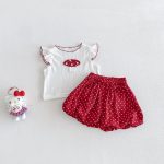 【73-100cm】セットアップ ベビー アップリケ ドット柄 - 画像 (3)