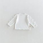 【73-120cm】長袖Ｔシャツ ベビー 無地 リボン付き - 画像 (7)