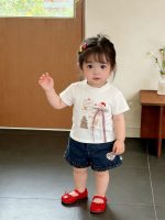 【73-120cm】半袖Tシャツ ベビー リボン付き ファッション - 画像 (5)