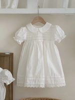 【66-90cm】ロンパース/ワンピース ベビー 折り襟 シンプル - 画像 (4)