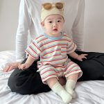 【66-90cm】ロンパース ベビー ボーダー柄 履きやすい - 画像 (5)