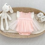 【66-90cm】ロンパース ベビー フリルスリーブ チュール - 画像 (4)