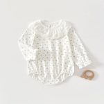 【66-90cm】ロンパース ベビー 小花柄 フリル襟 - 画像 (3)