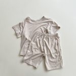 【80-120cm】ルームウェア セットアップ 薄手 無地 - 画像 (3)
