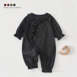 【52-80cm】カバーオール ベビー 無地 やわらか - 画像 (5)