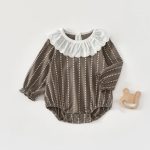 【66-90cm】ロンパース ベビー 小花柄 フリル襟 - 画像 (9)
