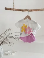 【66-100cm】セットアップ ベビー フラワー プリント - 画像 (33)