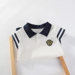 【66-90cm】半袖ロンパース ベビー セーラー風 - 画像 (7)