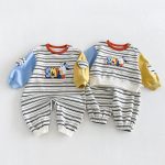 【66-110cm】ロンパースorセットアップ ベビー カラーバリ ボーダー - 画像 (11)