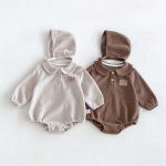 【66-90cm】ロンパース ベビー ワッフル クマロゴ - 画像 (6)