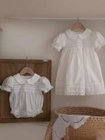 【66-90cm】ロンパース/ワンピース ベビー 折り襟 シンプル