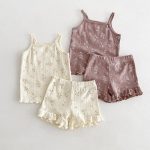 【80-120cm】セットアップ ベビー フリル付き キャミソール