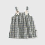 【100-110cm】ワンピース ベビー ウサギ チェック キャミソール