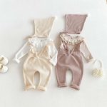【66-100cm】ｔサロペット ベビー パステルカラー フリル
