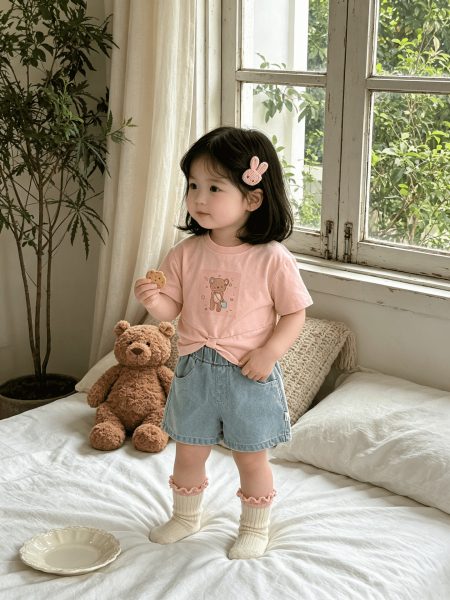 【73-120cm】Tシャツorパンツ ベビー 薄手 スウィート