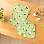 【80-130cm】ルームウェア 女の子 フラワープリント セットアップ - 画像 (12)