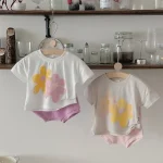 【66-100cm】セットアップ ベビー フラワー プリント