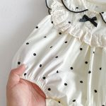 【66-90cm】ロンパース ベビー フリル ドット リボン付き - 画像 (12)