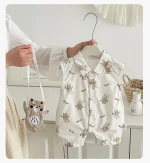 【66-90cm】ロンパース ベビー 熊プリント お出かけに - 画像 (8)