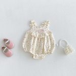 【66-90cm】ロンパース ベビー ピンク ドット キャミソール - 画像 (2)