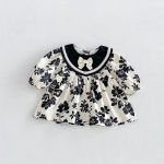 【73-110cm】ワンピース ベビー レトロ 花柄 - 画像 (5)