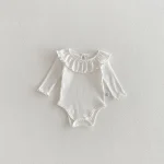 【66-90cm】ロンパース ベビー フリル襟 シンプル - 画像 (10)