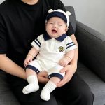 【66-90cm】半袖ロンパース ベビー セーラー風