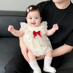 【66-90cm】ロンパース ベビー 蝶結び レース - 画像 (5)