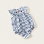 【73-100cm】ロンパース ベビー フリル チェック - 画像 (4)