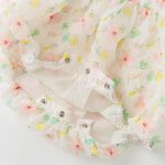 【73-90cm】ロンパース ベビー パフスリーブ 花柄 - 画像 (7)