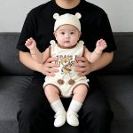 【66-90cm】ロンパース ベビー クマプリント ノースリープ - 画像 (4)