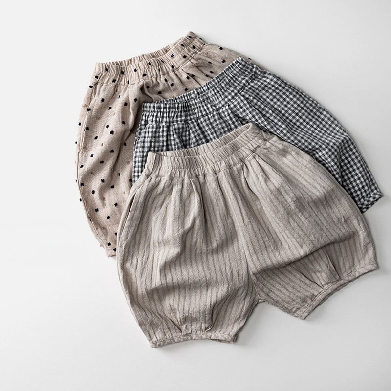 b3cf3145b309cba710f42dbeb93c1a61.jpg 【80-130cm】ショートパンツ 男の子 リネン混紡 ビッグヒップ - 画像 (1)